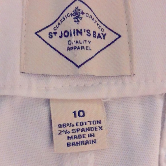 St.John’s Bay Crop Pants Capris White SZ 10 - Picture 6 of 7